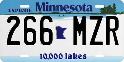 MN license plate 266MZR