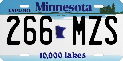 MN license plate 266MZS