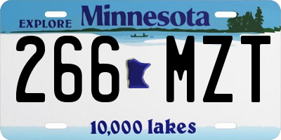 MN license plate 266MZT