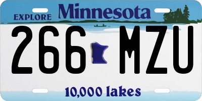 MN license plate 266MZU