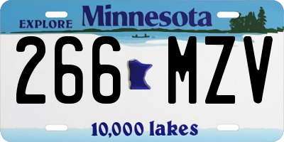 MN license plate 266MZV