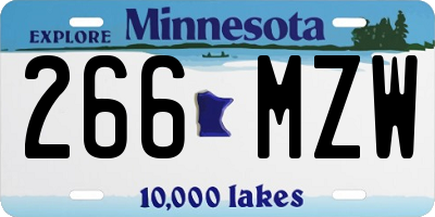 MN license plate 266MZW