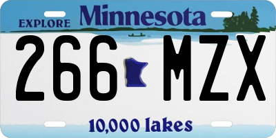 MN license plate 266MZX