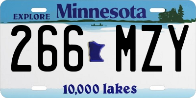 MN license plate 266MZY