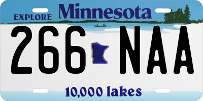 MN license plate 266NAA