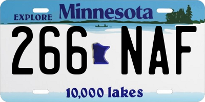 MN license plate 266NAF