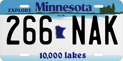 MN license plate 266NAK