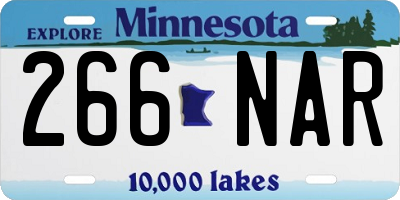 MN license plate 266NAR