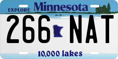 MN license plate 266NAT