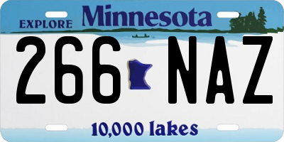 MN license plate 266NAZ