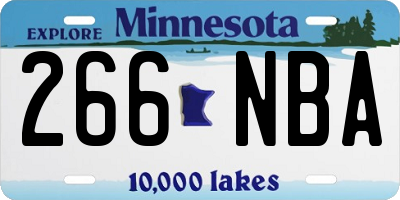 MN license plate 266NBA