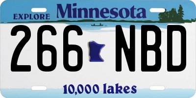MN license plate 266NBD