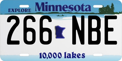 MN license plate 266NBE