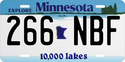 MN license plate 266NBF