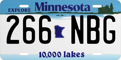 MN license plate 266NBG