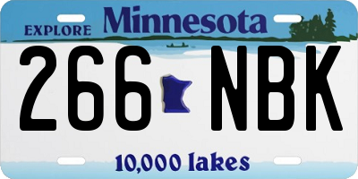 MN license plate 266NBK