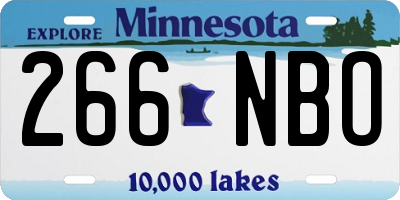 MN license plate 266NBO
