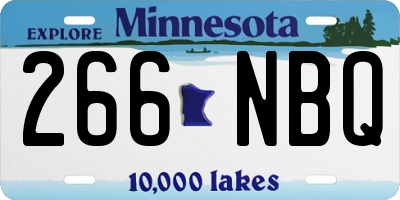 MN license plate 266NBQ