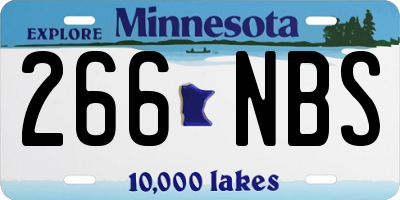 MN license plate 266NBS