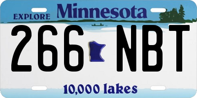 MN license plate 266NBT