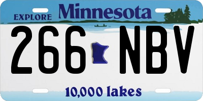 MN license plate 266NBV