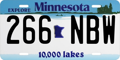 MN license plate 266NBW
