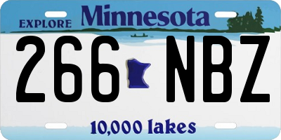 MN license plate 266NBZ