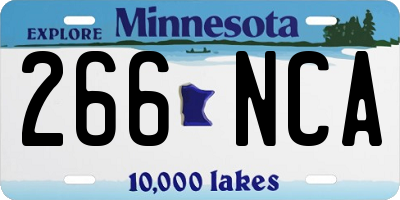 MN license plate 266NCA