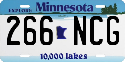 MN license plate 266NCG