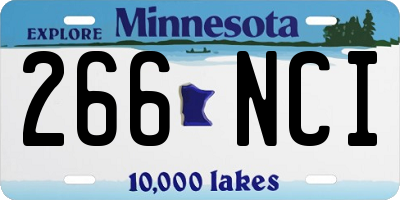 MN license plate 266NCI
