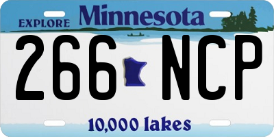 MN license plate 266NCP