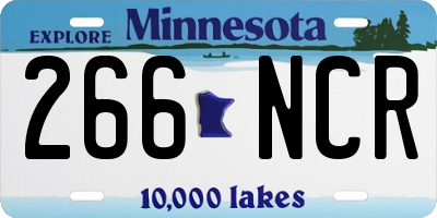 MN license plate 266NCR