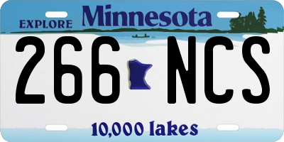 MN license plate 266NCS