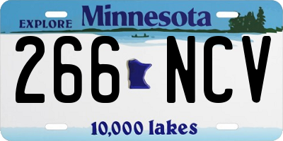 MN license plate 266NCV