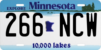 MN license plate 266NCW