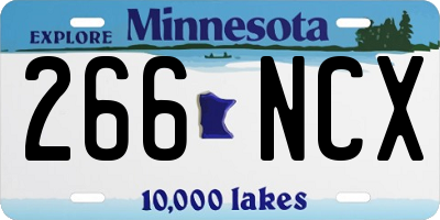 MN license plate 266NCX
