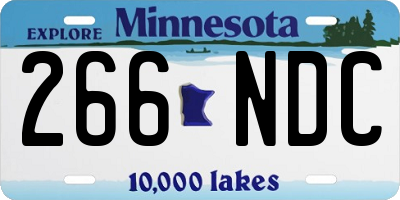 MN license plate 266NDC