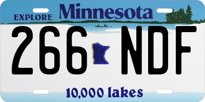 MN license plate 266NDF