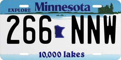 MN license plate 266NNW