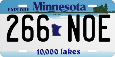 MN license plate 266NOE