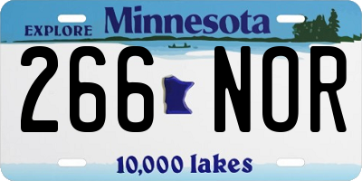 MN license plate 266NOR