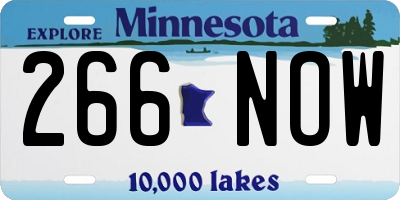 MN license plate 266NOW