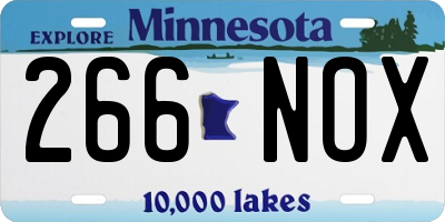 MN license plate 266NOX