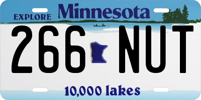 MN license plate 266NUT
