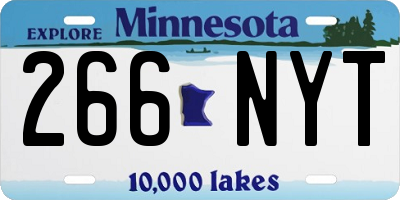 MN license plate 266NYT