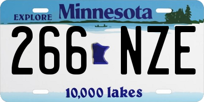 MN license plate 266NZE