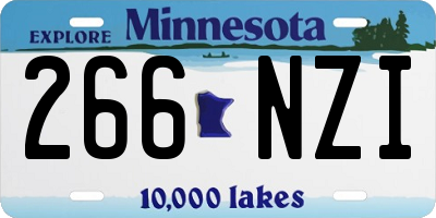 MN license plate 266NZI