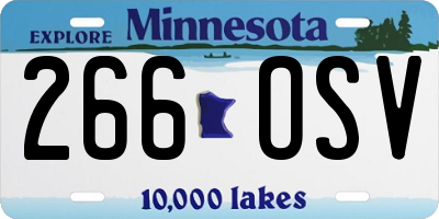 MN license plate 266OSV