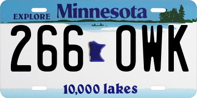 MN license plate 266OWK