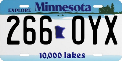MN license plate 266OYX